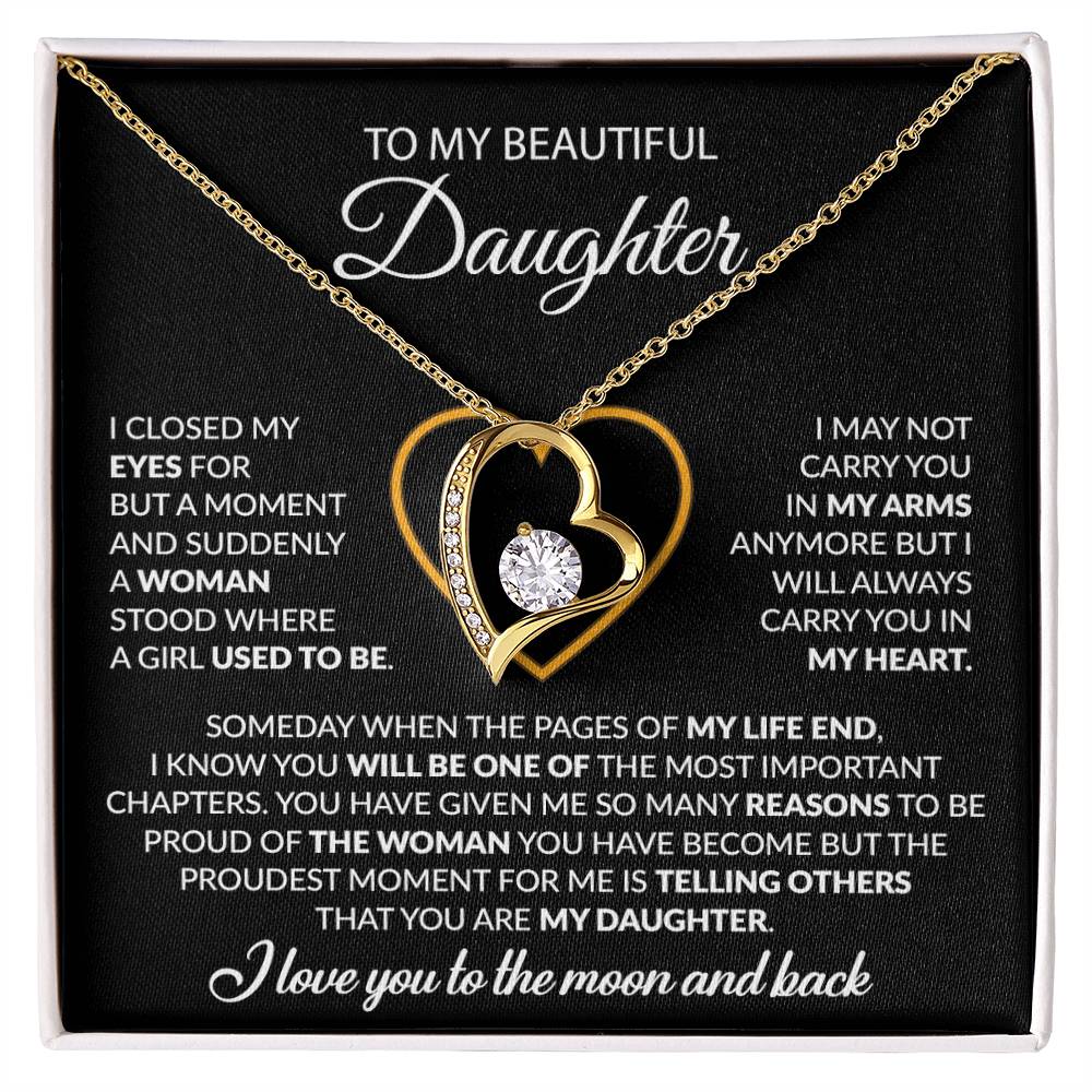 To My Daughter Necklace, Gift For Daughter From Dad, Daughter Father Necklace 9_12_Black