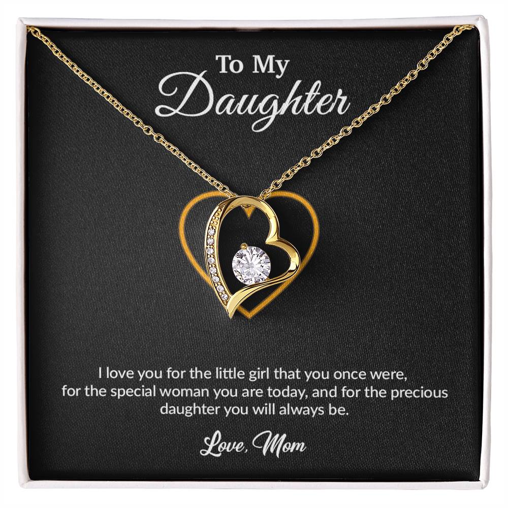 To My Daughter Necklace, Gift for Daughter from Mom, Mother Daughter Necklace 11_8_Black