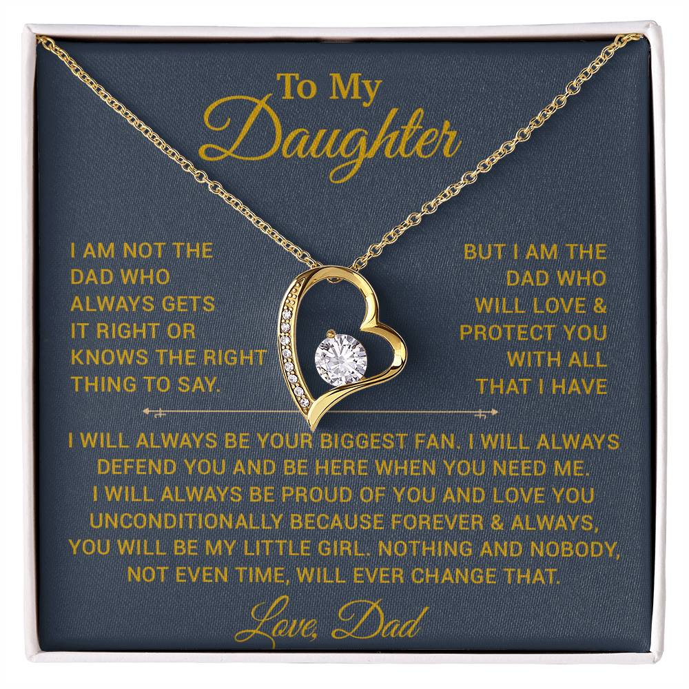 To My Daughter Necklace, Gift for Daughter from Dad, Father Daughter Necklace 6_10_Gold