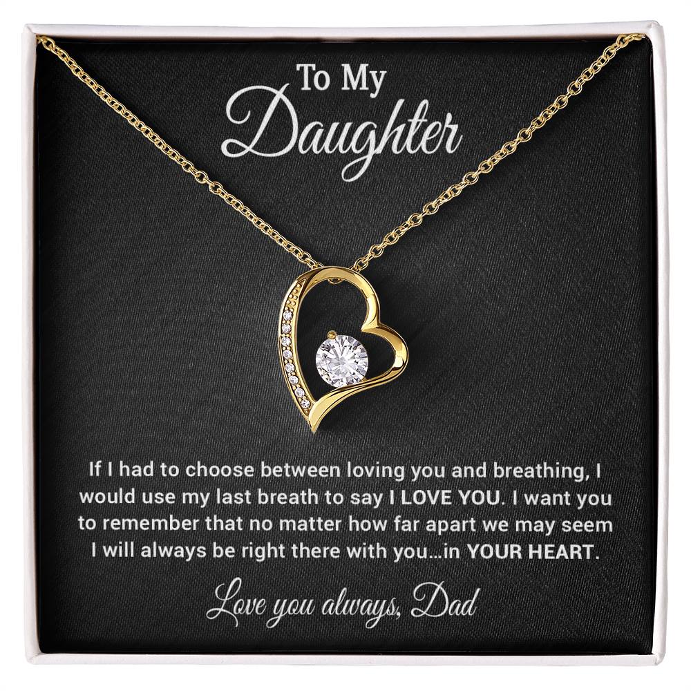 To My Daughter Necklace, Daughter Father Necklace, Daughter Gift from Dad 30_4_Black