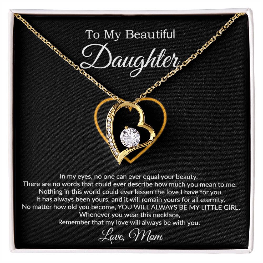 To My Daughter Necklace, Gift For Daughter From Mom, Daughter Mother Necklace 21_7_Black