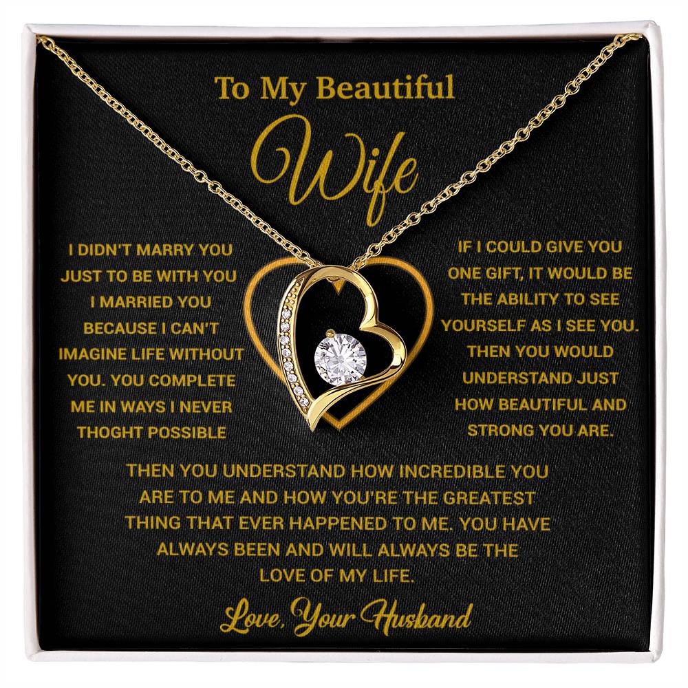 To My Wife Necklace, Gift For Wife, Anniversary Gift For Wife, Necklace For Wife 4_2_Gold