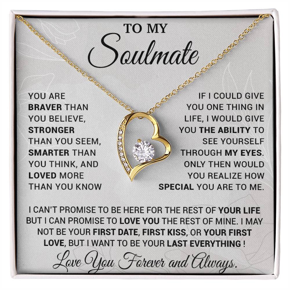 To My Soulmate Necklace, Necklace Gift, Soulmate Gift, Soulmate Jewelry