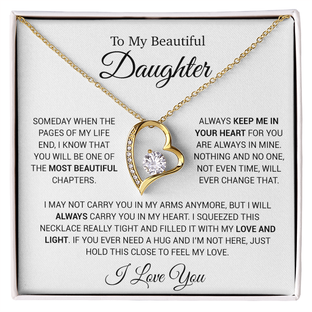 To My Daughter Necklace, Gift for Daughter from Dad, Daughter Father Necklace 14_12_White