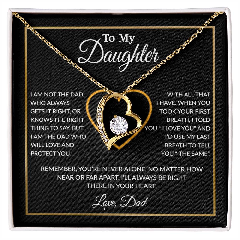 To My Daughter Necklace, Gift For Daughter From Dad, Daughter Father Necklace 13_1_Black