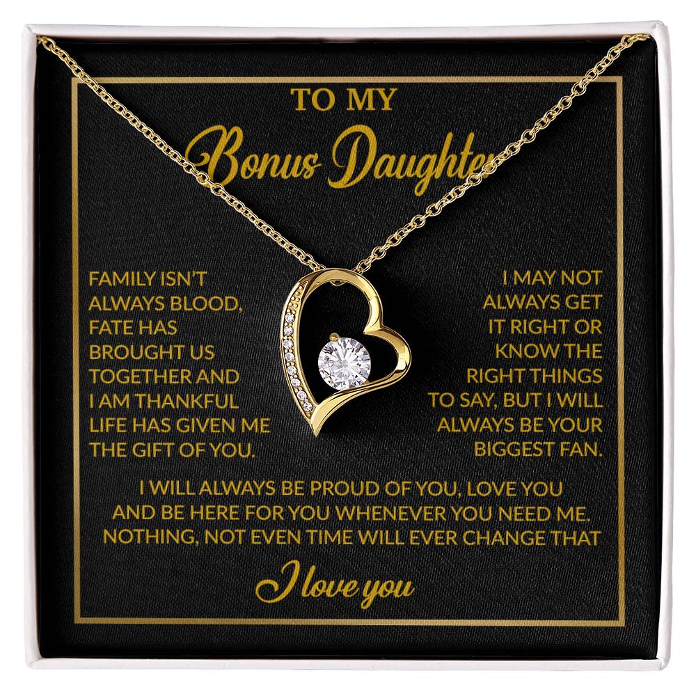 To My Bonus Daughter Necklace, Gift for Bonus Daughter, Step Daughter Birthday 18_4_Gold