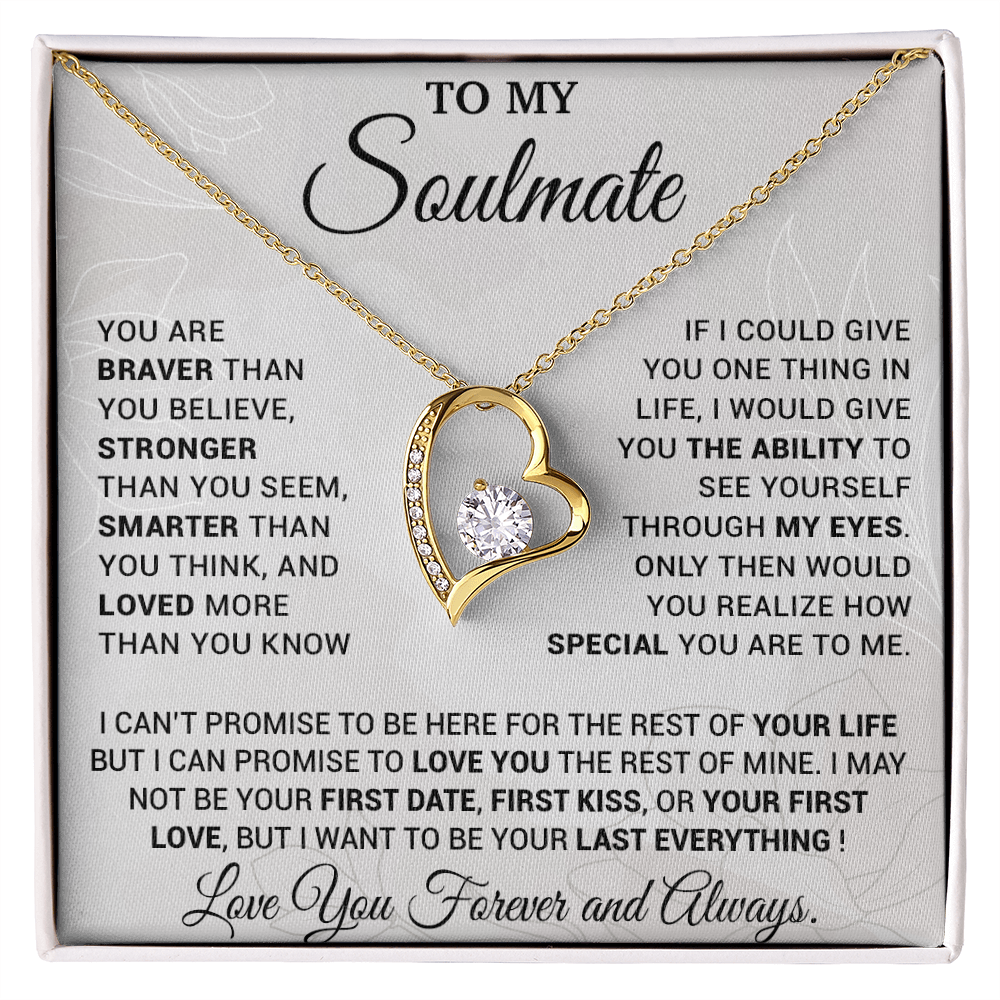 To My Soulmate Necklace, Necklace Gift, Soulmate Gift, Soulmate Jewelry