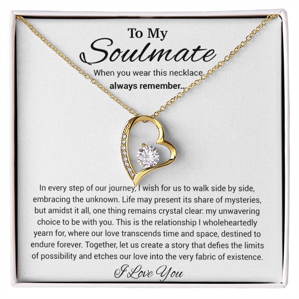 To My Soulmate Necklace, Anniversary Gift, Sentimental Gift, Soulmate Gift, Christmas Gift_White