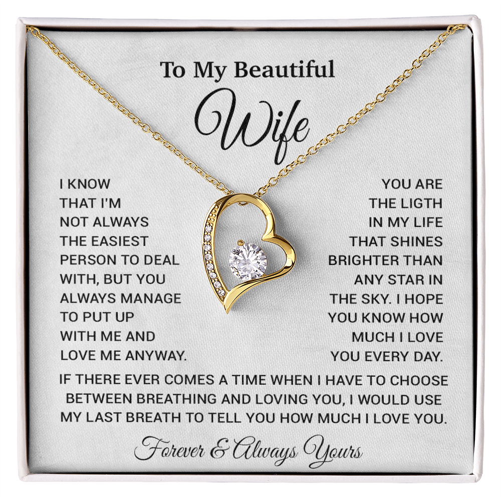 To My Wife Necklace, Christmas Gifts For Wife, Anniversary Cute Gift For Wife_6_9_White