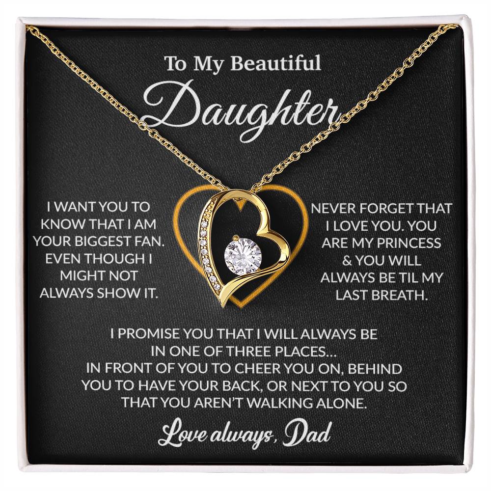 To My Daughter Necklace, Gift for Daughter from Dad, Father Daughter Necklace 17_6_Black