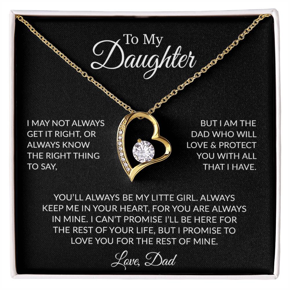 To My Daughter Necklace Gift for Daughter from Dad,Daughter Father Necklace 17_6_Black