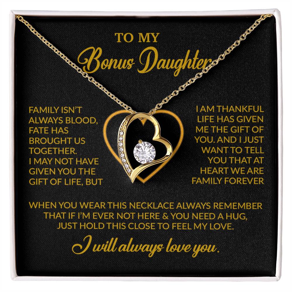 To My Bonus Daughter Necklace, Gift for Bonus Daughter, Step Daughter Birthday 24_12_Gold