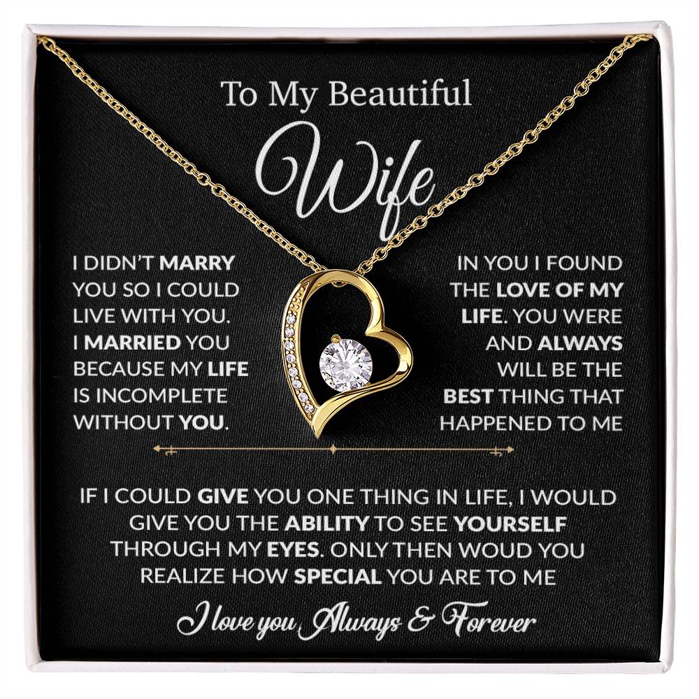 To My Wife Necklace, Gift For Wife, Anniversary Gift For Wife, Necklace For Wife 23_6_Black