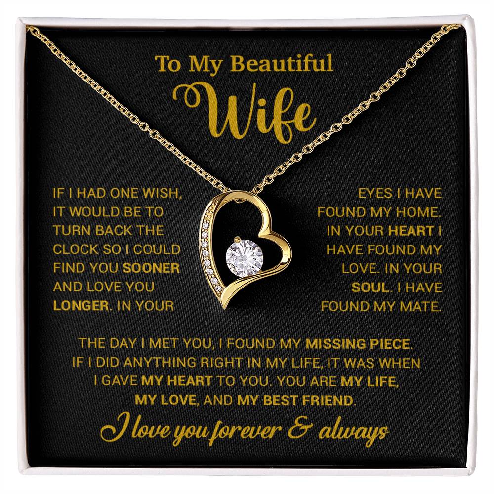 To My Wife Necklace, Wife Gift From Husband, Wife Husband Necklace, Christmas Gift 28_10_Gold