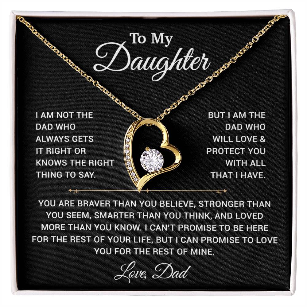 To My Daughter Necklace, Gift for Daughter from Dad, Father Daughter Necklace 3_4_Black