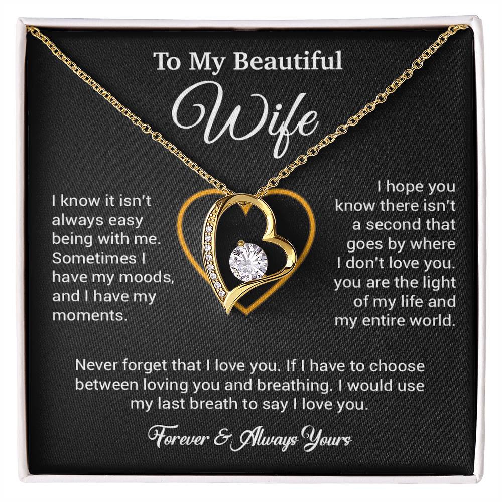 To My Wife Necklace, Gift For Wife, Anniversary Gift For Wife, Necklace For Wife 25_5_Black