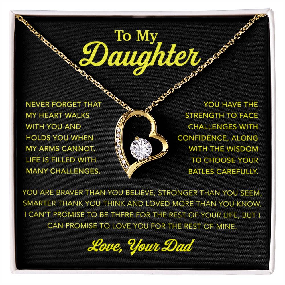 To My Daughter Necklace, Gift for Daughter from Dad, Father Daughter Necklace 3_12_gold