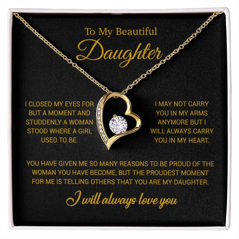 To My Daughter Necklace, Gift for Daughter from Dad, Daughter Father Necklace 24_11_Gold