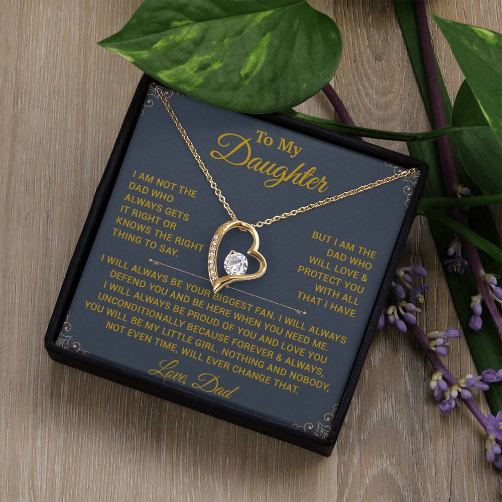 To My Daughter Necklace, Gift for Daughter from Dad, Father Daughter Necklace 7_10_Gold