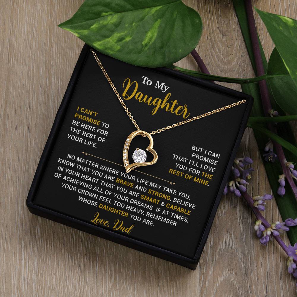 To My Daughter Necklace, Gift for Daughter from Dad, Father Daughter Necklace 17_4_Gold