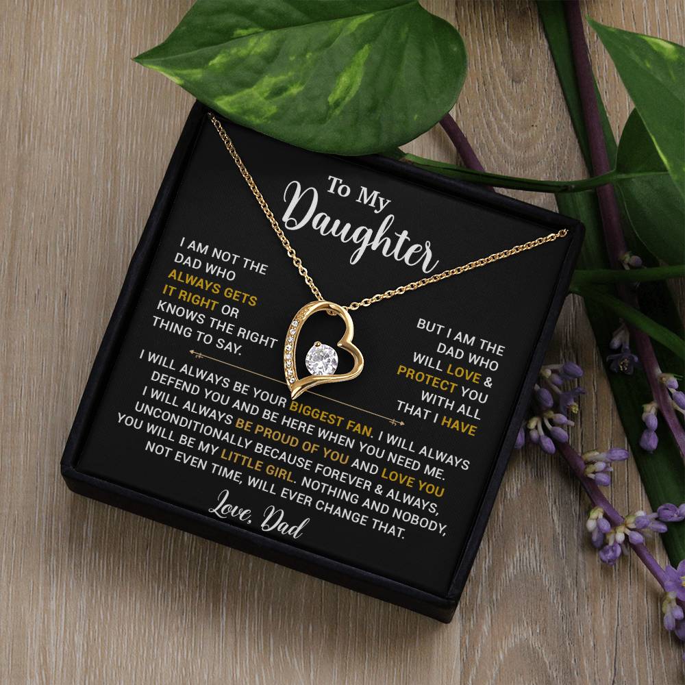 To My Daughter Necklace, Gift for Daughter from Dad, Father Daughter Necklace 13_4_Gold