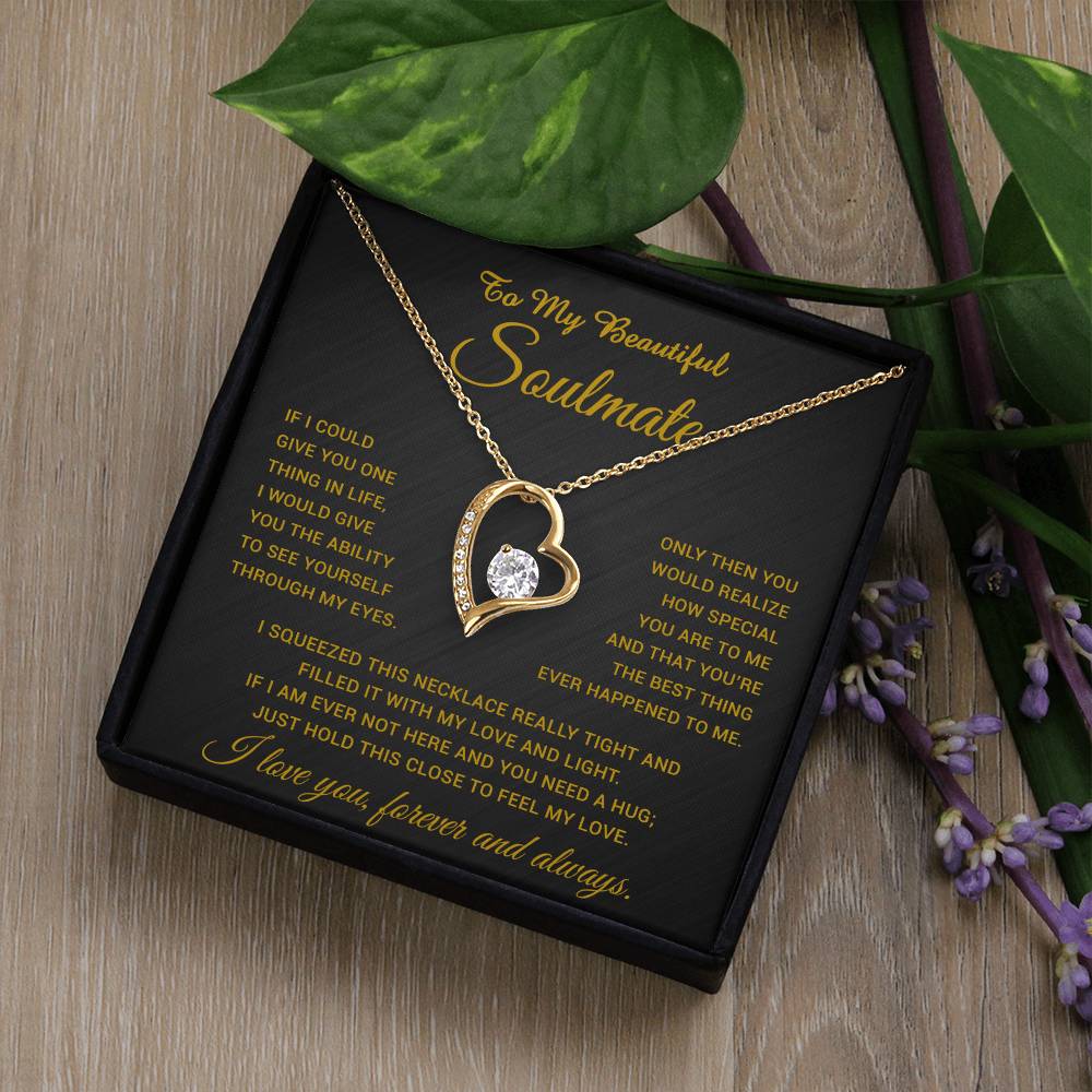 To My Soulmate Necklace, Gift For Soulmate, Anniversary Gift, Birthday Gift 30_4_Gold