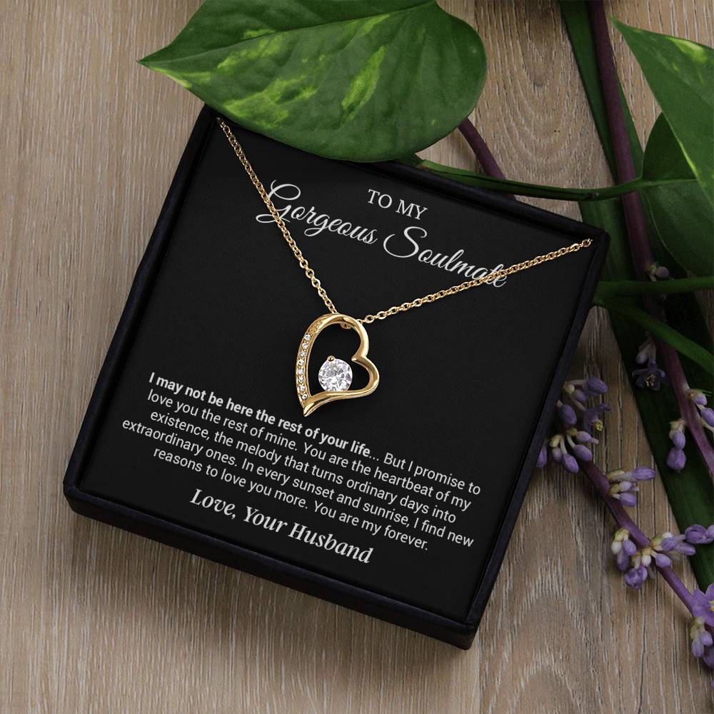 To My Gorgeous Soulmate Necklace, Girlfriend,  Anniversary Gift, Valentine's Gift for Wife