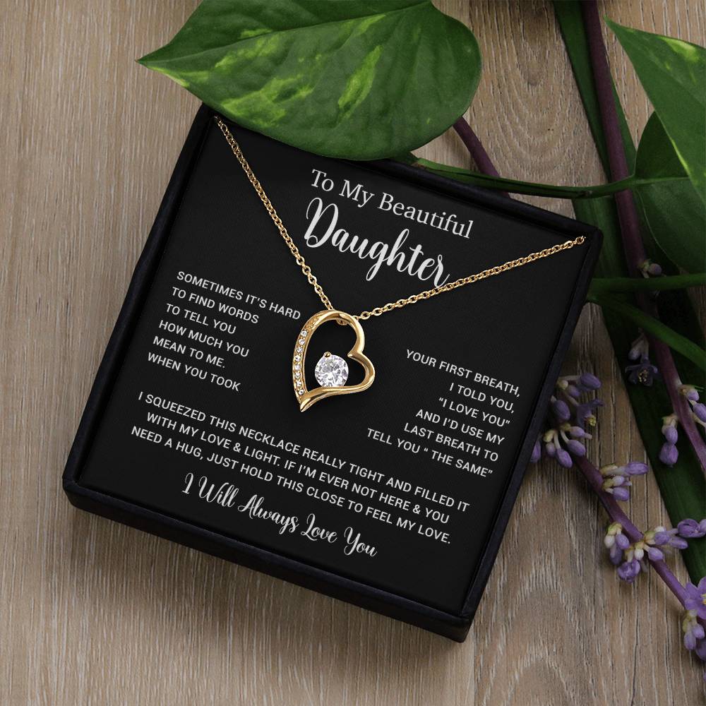 To My Daughter Necklace, Gift for Daughter from Dad, Father Daughter Necklace  11_5_Black