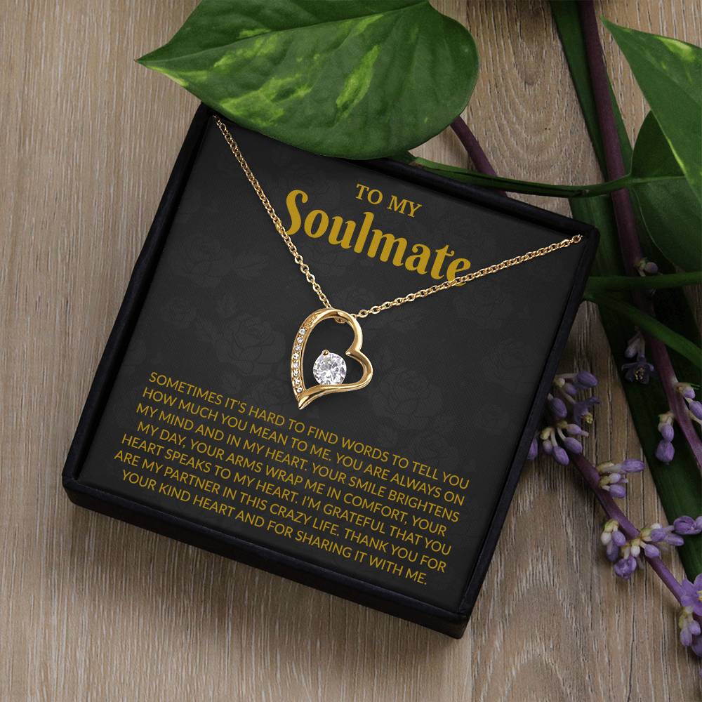 To My Soulmate Necklace, Anniversary Gift for Her, Gifts for Wife, Gifts for Girlfriend_Gold