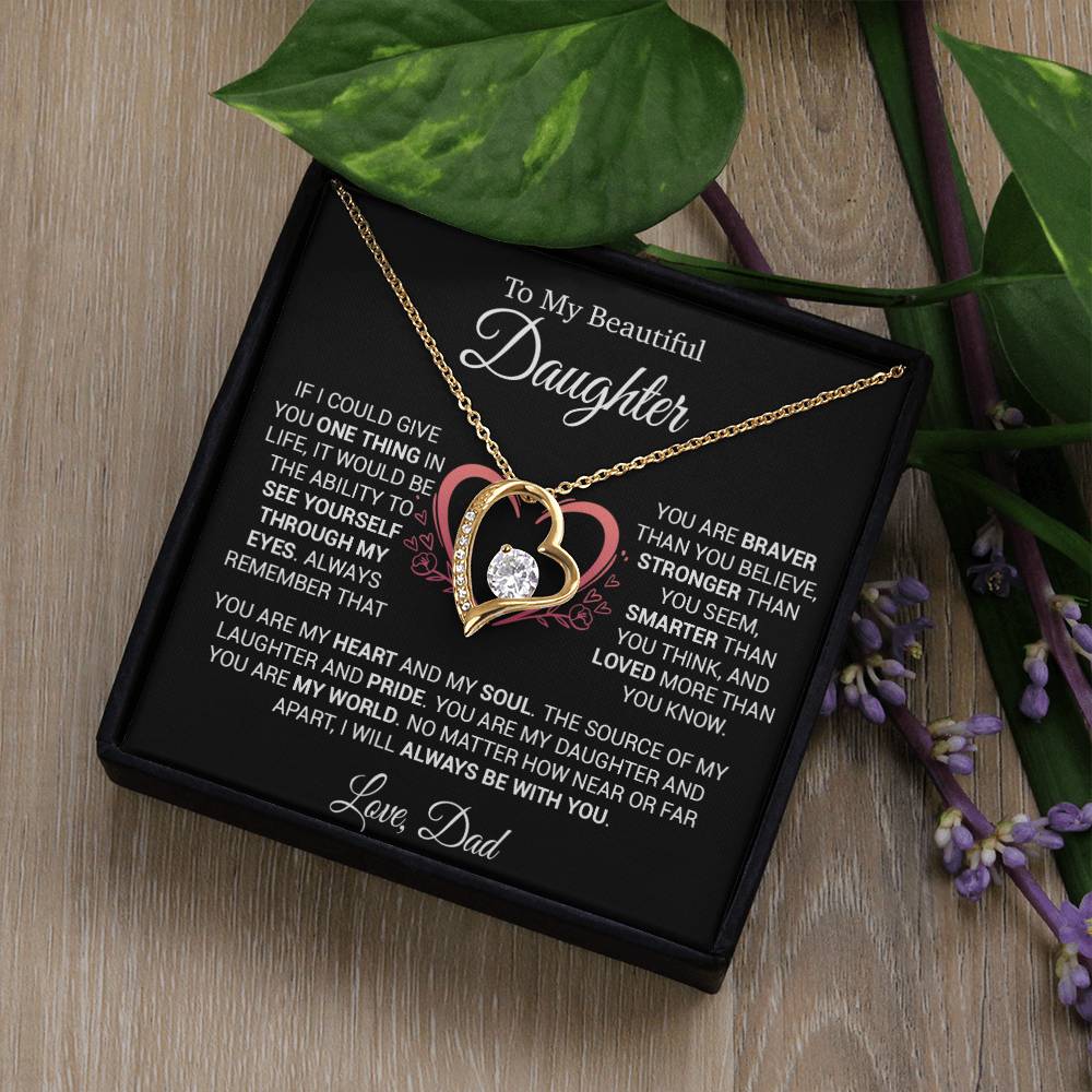 To My Daughter Necklace from Dad, Necklace for Daughter from Dad, Father Daughter Necklace