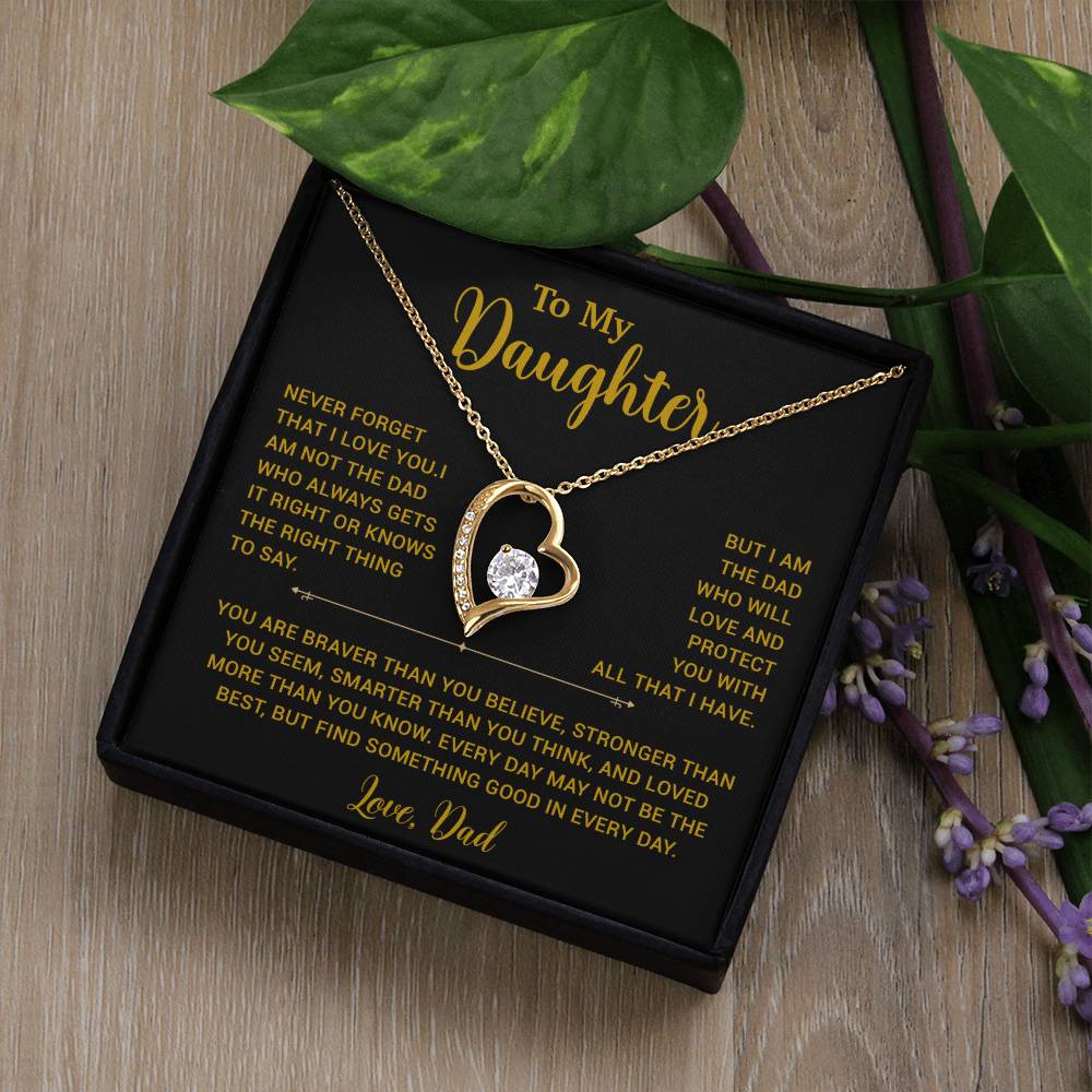 To My Daughter Necklace, Gift for Daughter from Dad, Father Daughter Necklace 2_6_Gold