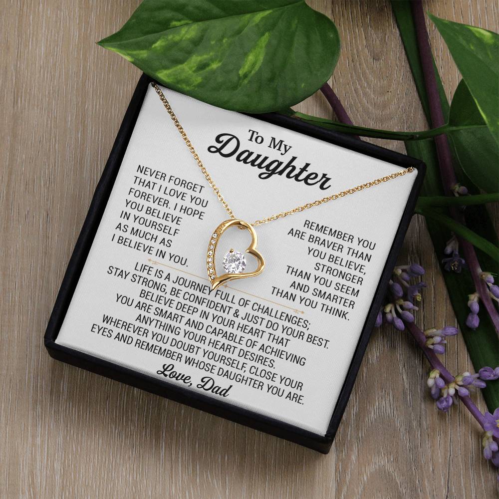 To My Daughter Necklace, Daughter Father Necklace, Daughter Gift From Dad 28_8_White
