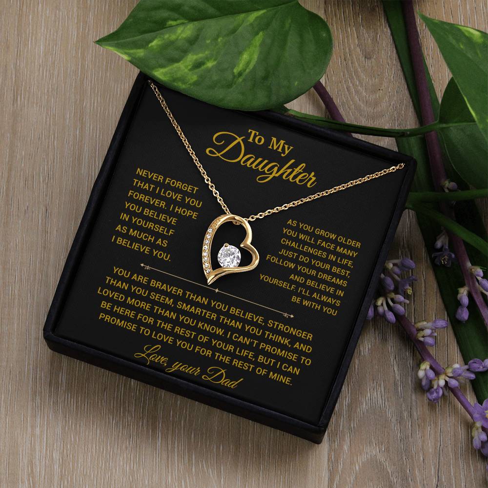 To My Daughter Necklace, Gift for Daughter from Dad, Father Daughter Necklace 15_2_Gold