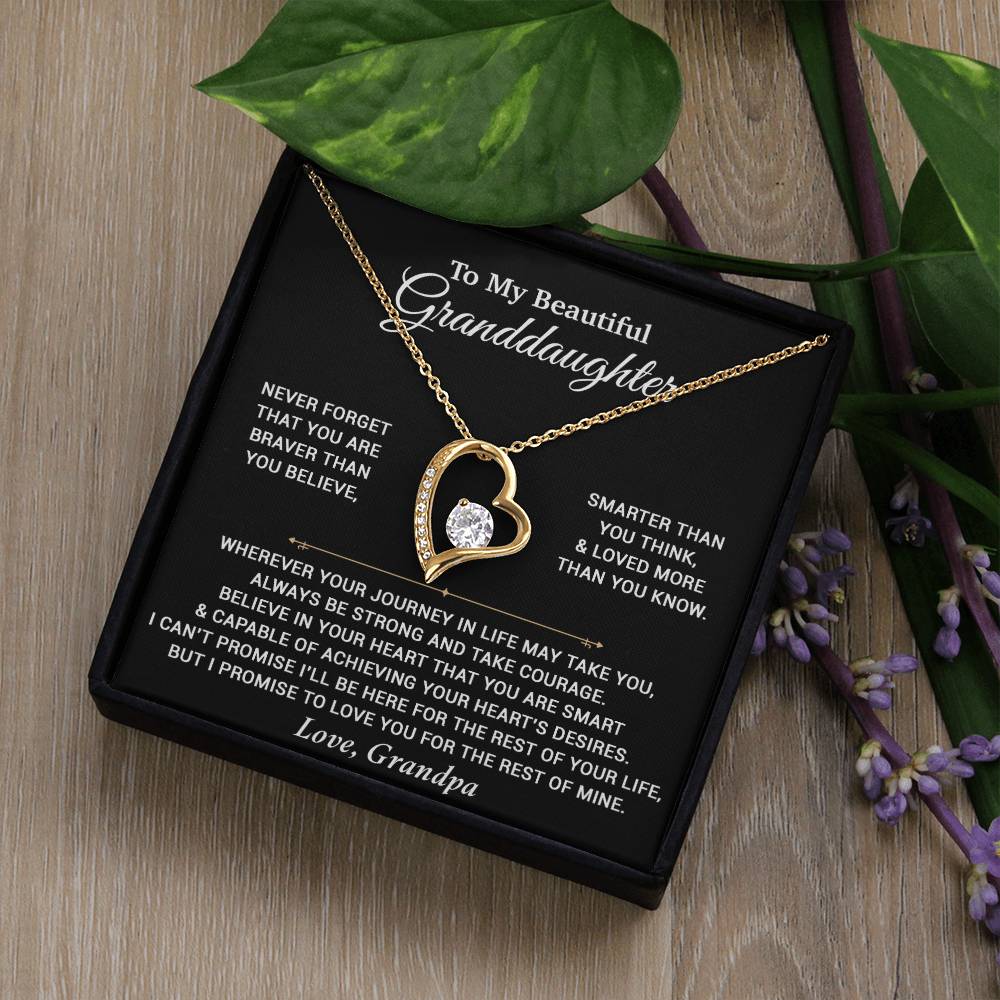 To My Granddaughter Necklace, Birthday Gift For Granddaughter, Birthday Gifts 9_6_Black