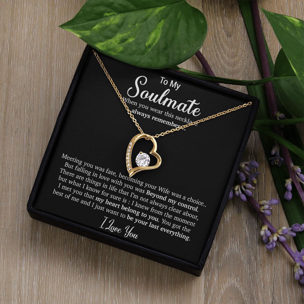 To My Soulmate Necklace, Anniversary Gift, Sentimental Gift, Soulmate Jewelry, Valentine's Day Gift