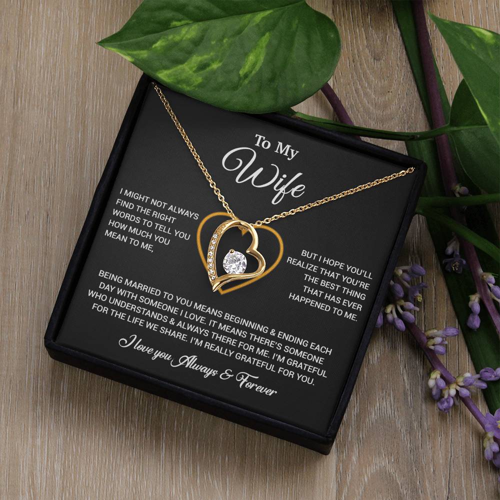To My Wife Necklace, Gift For Wife, Anniversary Gift For Wife, Necklace For Wife 20_6_Black