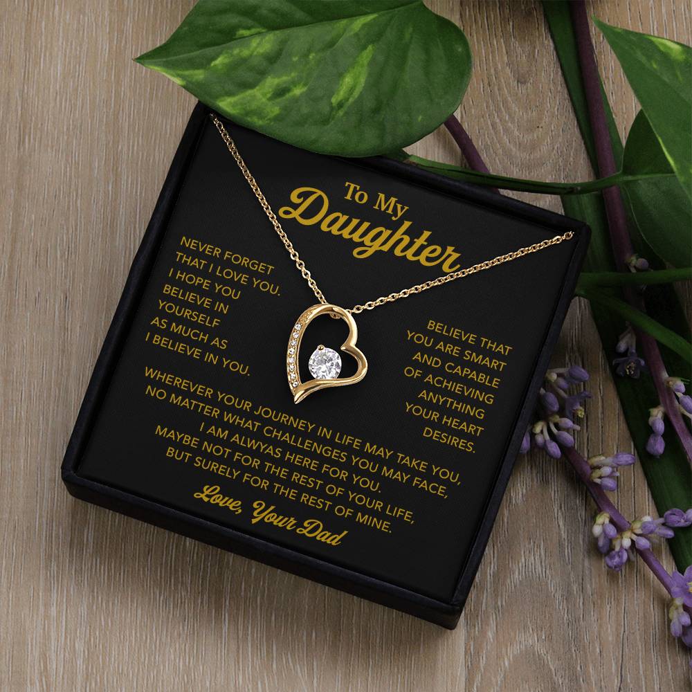 To My Daughter Necklace, Gift for Daughter from Dad, Father Daughter Necklace 9_1_Gold