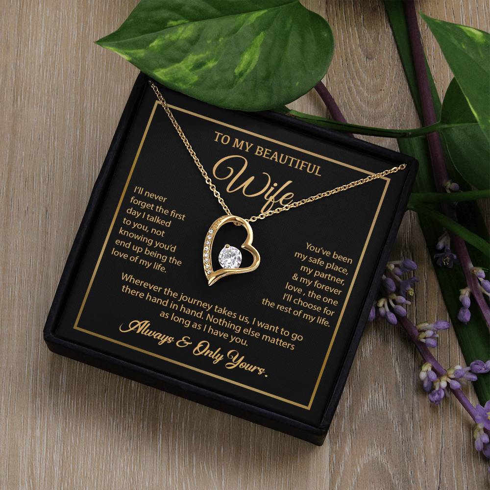 To My Wife Necklace, Gift For Wife, Anniversary Gift For Wife, Necklace For Wife 24_7_Gold