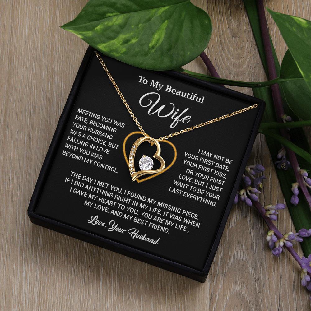 To My Wife Necklace, Gift For Wife, Anniversary Gift For Wife, Necklace For Wife 3_2_Black