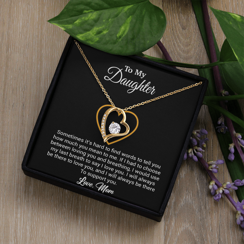 To My Daughter Necklace, Gift for Daughter from mom, Daughter mother Necklace 31_3_Black