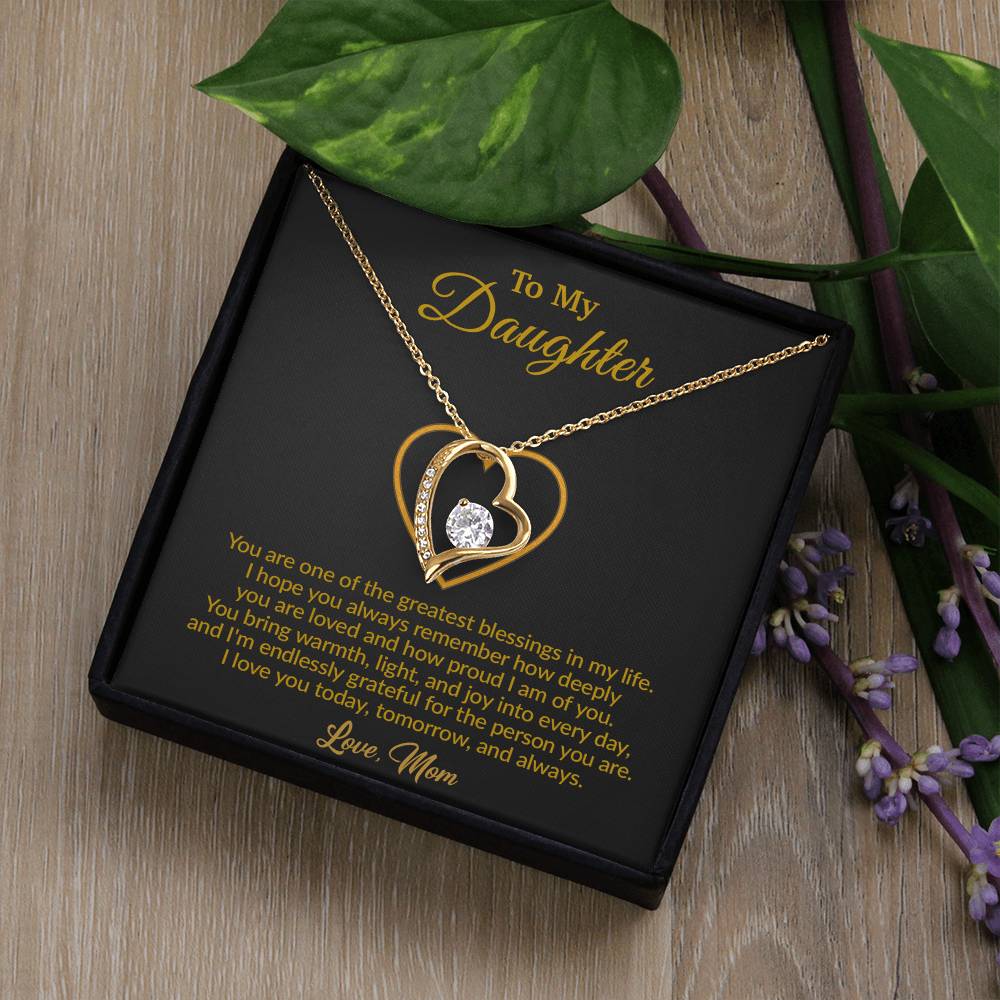 To My Daughter Necklace, Gift for Daughter from Mom, Mother Daughter Necklace 18_8_Gold