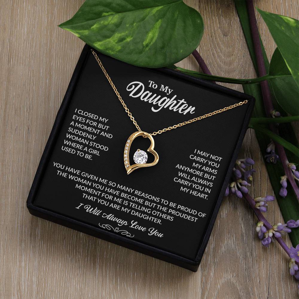 To My Daughter Necklace, Gift for Daughter from Dad, Daughter Father Necklace 27_9_Black