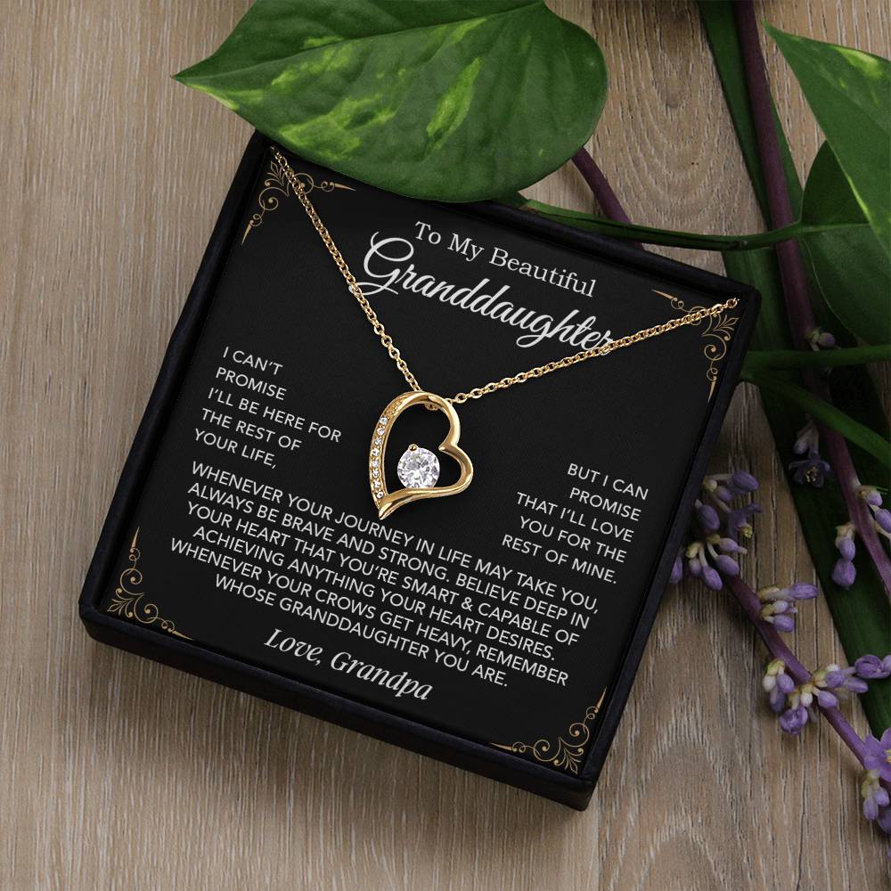 To My Granddaughter Necklace, Xmas Birthday Gift For Granddaughter From Grandpa