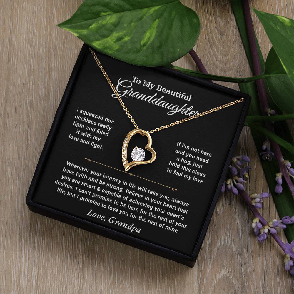 To My Granddaughter Necklace, Birthday Gift For Granddaughter, Birthday Gifts 11_6_Black