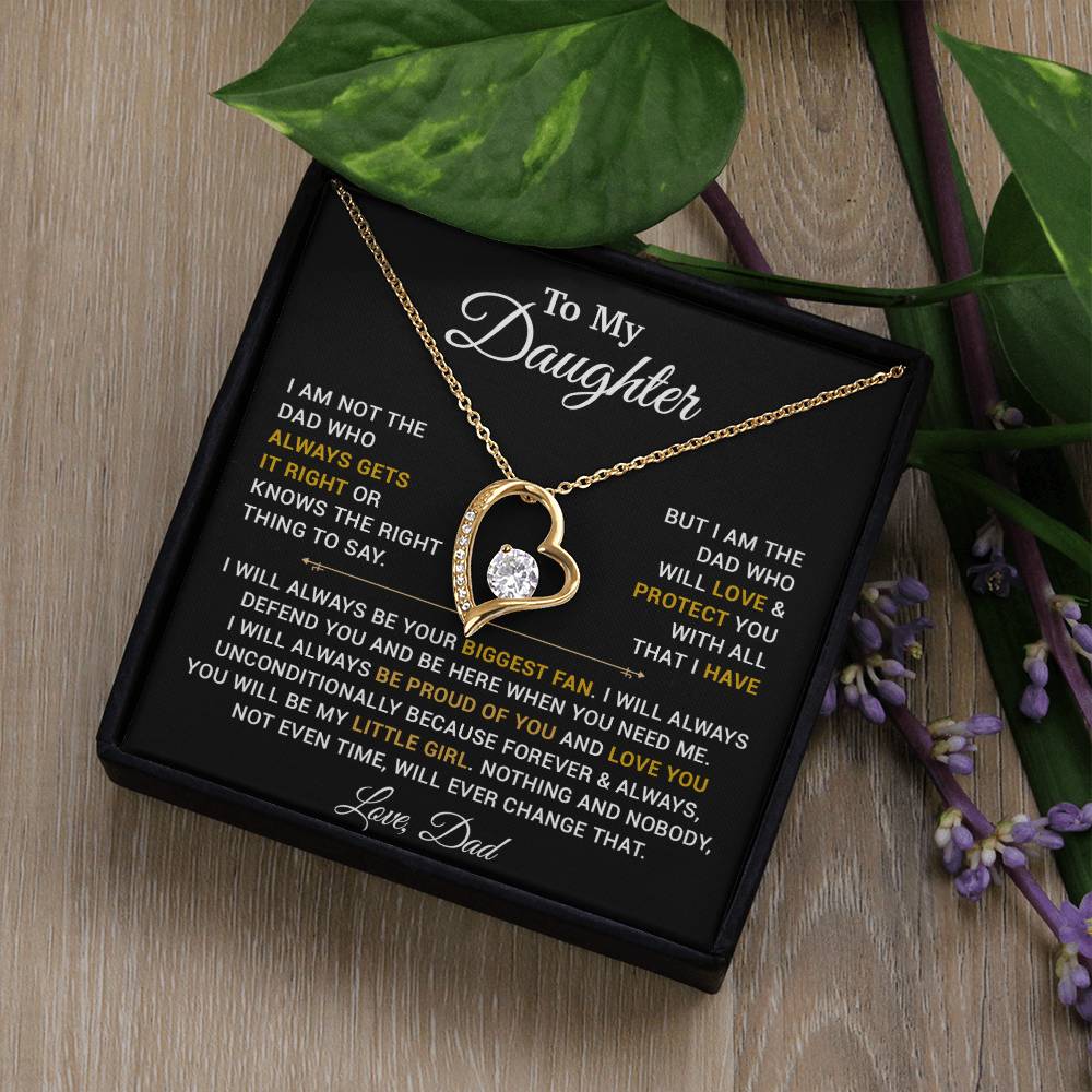 To My Daughter Necklace, Gift for Daughter from Dad, Father Daughter Necklace 4_4_Gold