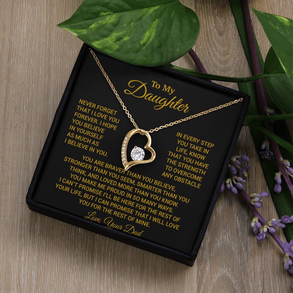 To My Daughter Necklace, Daughter Father Necklace, Daughter Gift From Dad 24_8_Gold