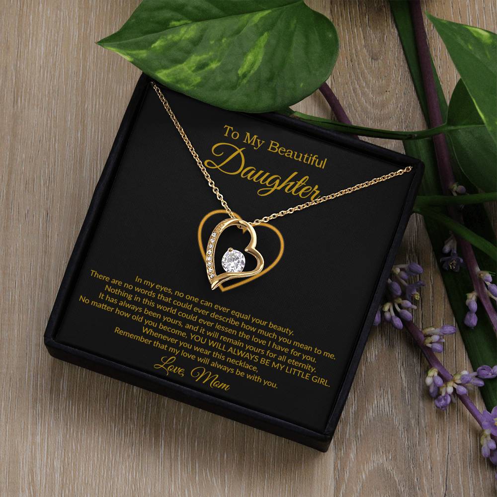 To My Daughter Necklace, Gift For Daughter From Mom, Daughter Mother Necklace 21_7_Gold