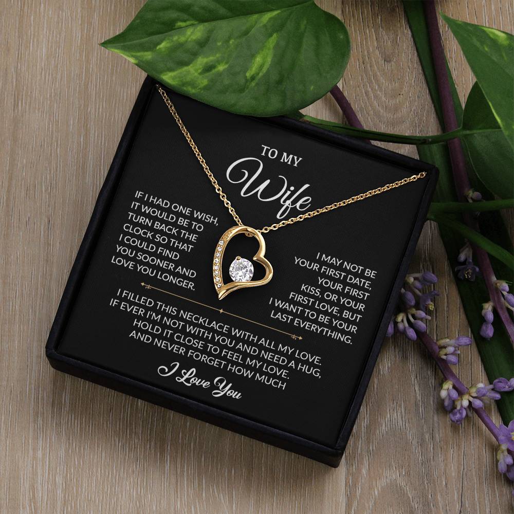 To My Wife Necklace, Gift For Wife, Anniversary Gift For Wife, Necklace For Wife 2_8_Black