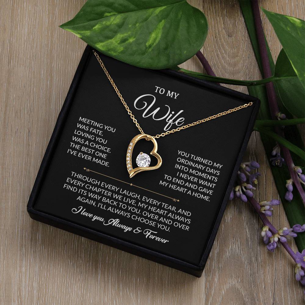 To My Wife Necklace, Gift For Wife, Anniversary Gift For Wife, Necklace For Wife 1_8_Black