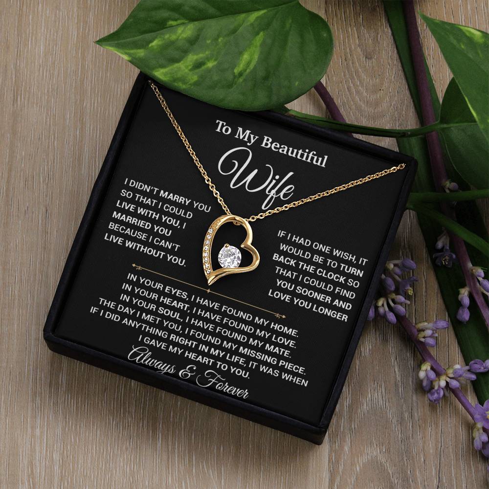 To My Wife Necklace, Christmas Gifts For Women, Anniversary Gift For Wife 12_9_Black
